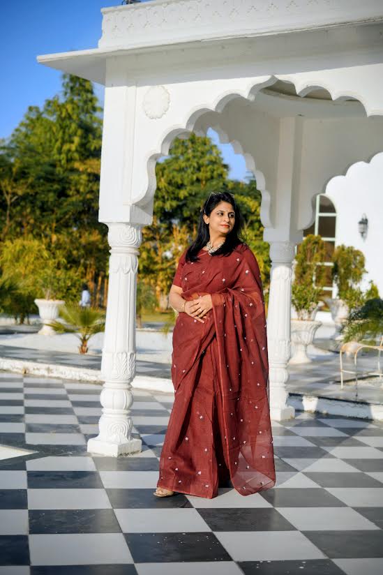 Maroon mehfil saree