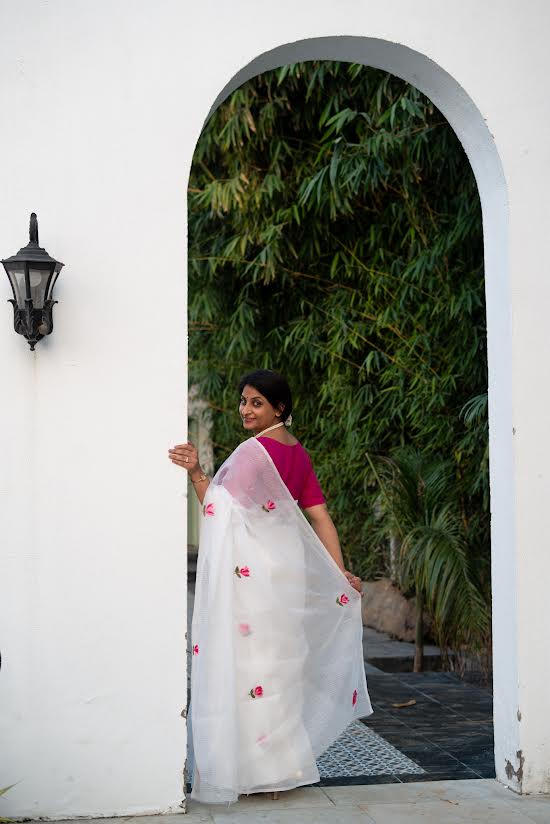 Lotus aura saree